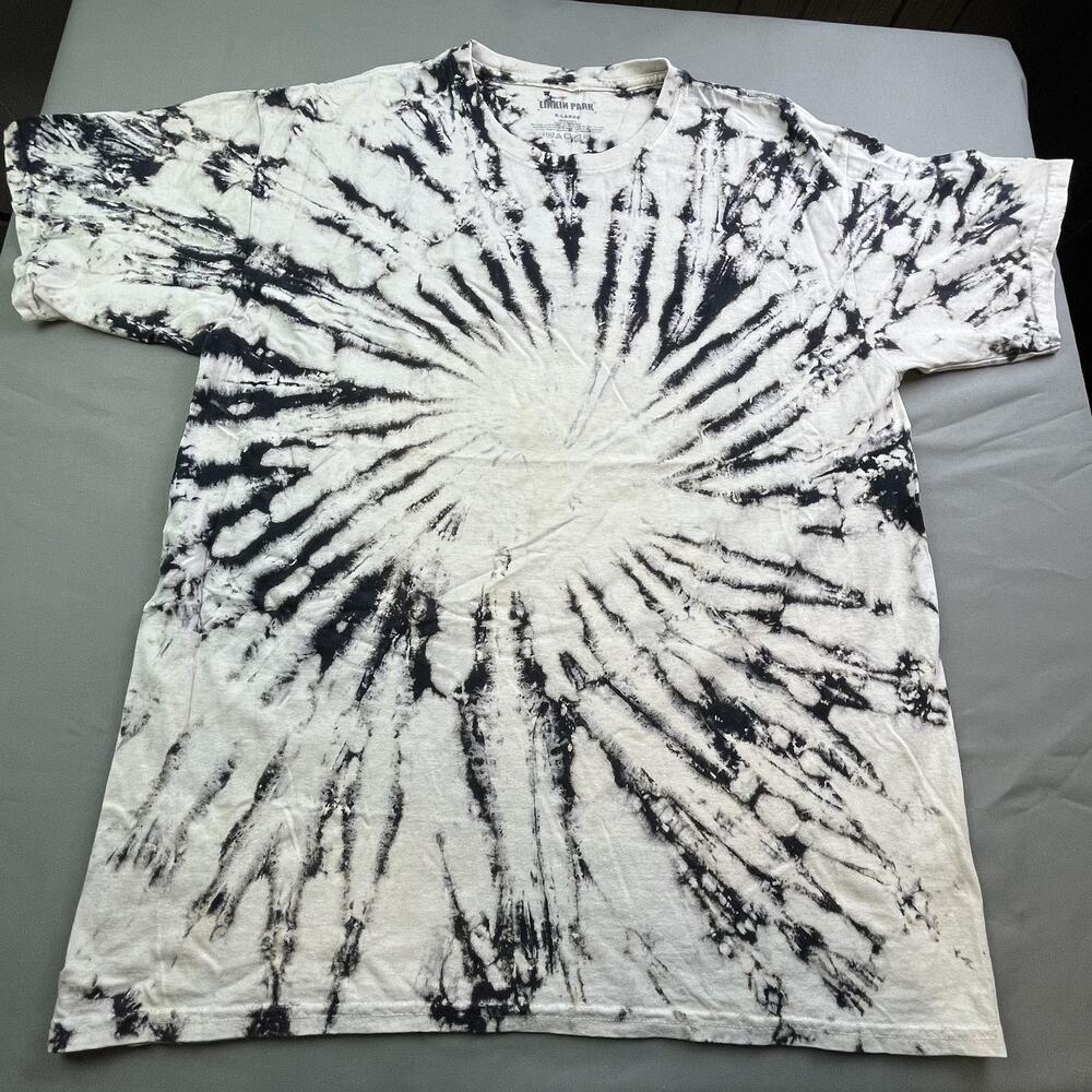 Linkin Park Shirt Mens XL Black Cream Tie Dye Hybrid Theory Band Graphic Tee